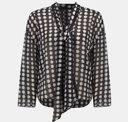 Blouse en mousseline à imprimé géométrique à col noué - Joseph Ribkoff  #263102