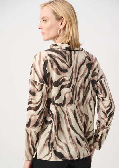Tunique boxy à imprimé animal en tricot Lurex - Joseph Ribkoff  #263208