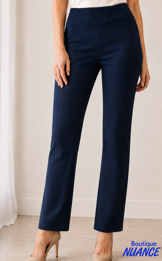 Pantalon droit en tricot denim à enfiler - Frank Lyman #263251