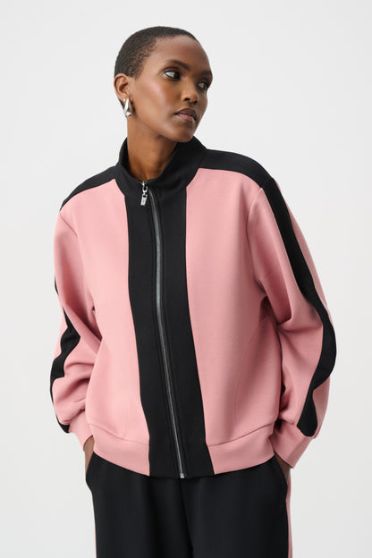 Color Block Scuba Knit Funnel Neck Jacket - Joseph Ribkoff #263621