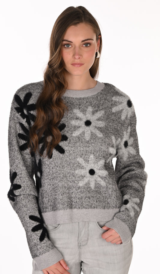Pull fleuri texturé à motif floral contrastant - Frank Lyman  #263713