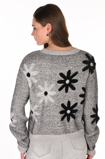 Pull fleuri texturé à motif floral contrastant - Frank Lyman  #263713
