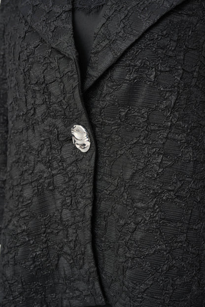 Signature | Blouson trapèze en jacquard texturé en lurex à col à revers - Joseph Ribkoff  #263761