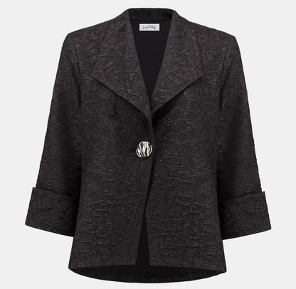 Signature | Blouson trapèze en jacquard texturé en lurex à col à revers - Joseph Ribkoff  #263761