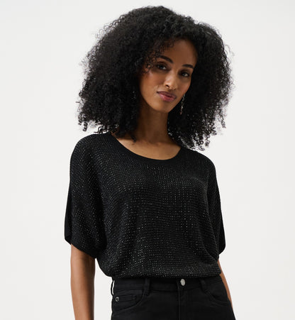 T-shirt en tricot métallique avec strass - Joseph Ribkoff #263900CO