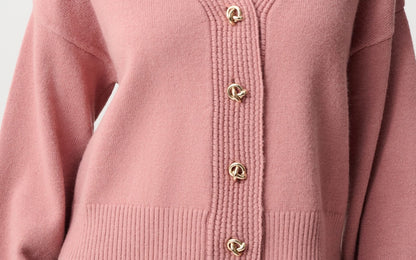 Cardigan en tricot brossé à encolure en V et coupe boxy #263952
