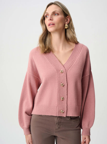 Cardigan en tricot brossé à encolure en V et coupe boxy #263952