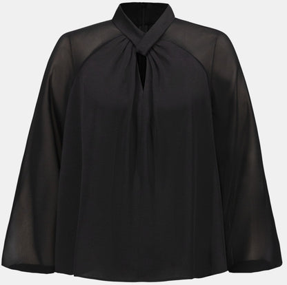 Haut en satin avec manches en mousseline - Joseph Ribkoff  #264119