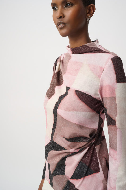 Tricot en lurex à imprimé géométrique - Joseph Ribkoff  #264205