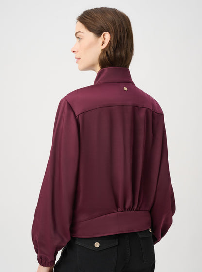 Puff-Sleeve Satin Utility Jacket - Joseph Ribkoff #264939