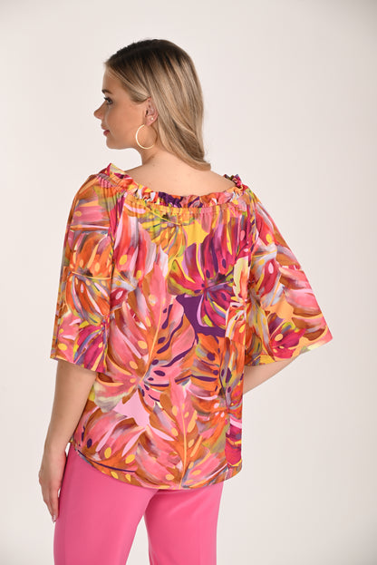 Summer Tunic with Leaf Print – The Silky Knit Frank Lyman #266414