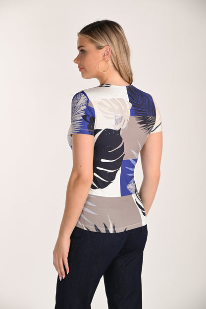 Foliage Print Zip Top – Frank Lyman Knitwear #266425