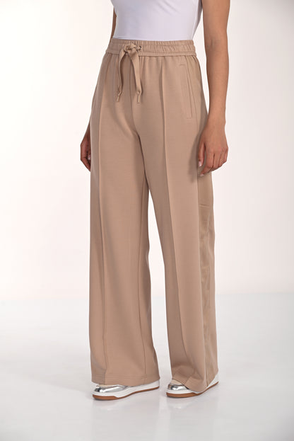 Wide-leg taupe trousers with elasticated waist – Frank Lyman #266547