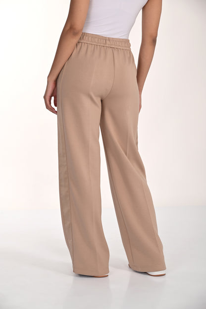 Wide-leg taupe trousers with elasticated waist – Frank Lyman #266547