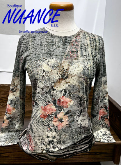 Éclat Floral Kaki - Le Haut Beta's Choice #220118