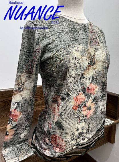 Éclat Floral Kaki - Le Haut Beta's Choice #220118