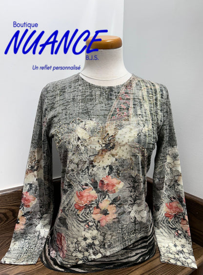 Éclat Floral Kaki - Le Haut Beta's Choice #220118