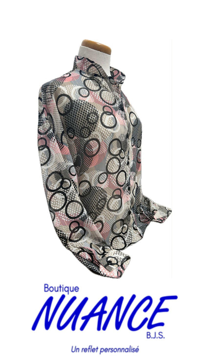 Elegant Dance of Colored Circles – The Bali Blouse #8705