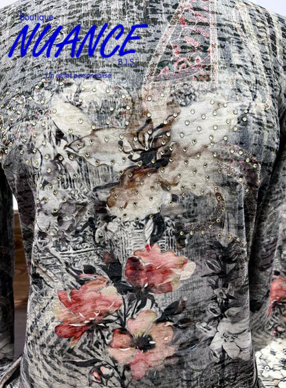 Éclat Floral Kaki - Le Haut Beta's Choice #220118