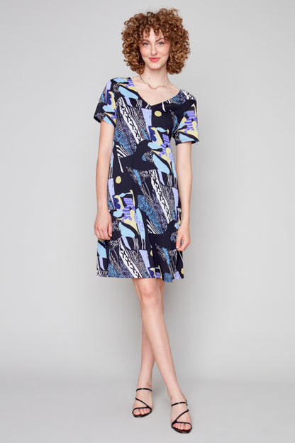 Short-sleeved V-neck dress, by Compli K #33532