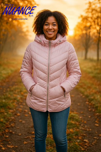 Manteau Multifonction Rose Métallique – Marble Fashions #6136