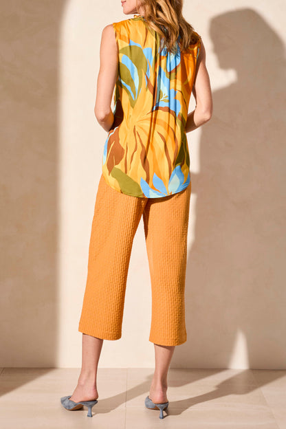 Tropical Pattern Ruched Camisole by Tribal #4442O-1434