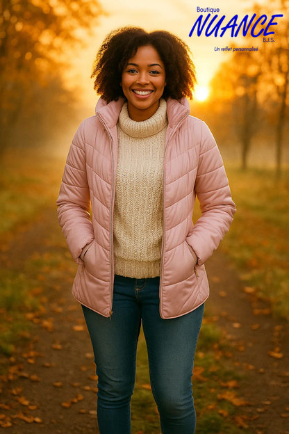 Manteau Multifonction Rose Métallique – Marble Fashions #6136