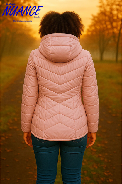 Manteau Multifonction Rose Métallique – Marble Fashions #6136