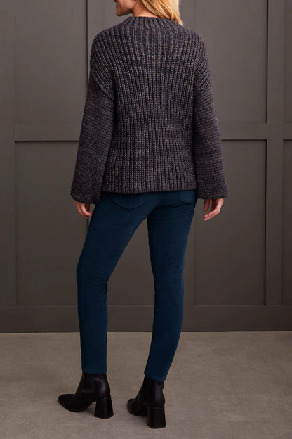 Chandail oversize à col cheminée, motif torsadé au devant, par Tribal #5583O-4846-0112