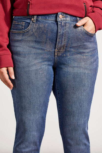 5-Pocket Slim Jeans with Rose Gold Shimmer, by Tribal #5678O-5045