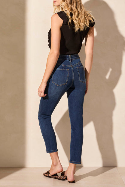 Stretch Denim Curvy Fit Crop Jean by Tribal #5707O
