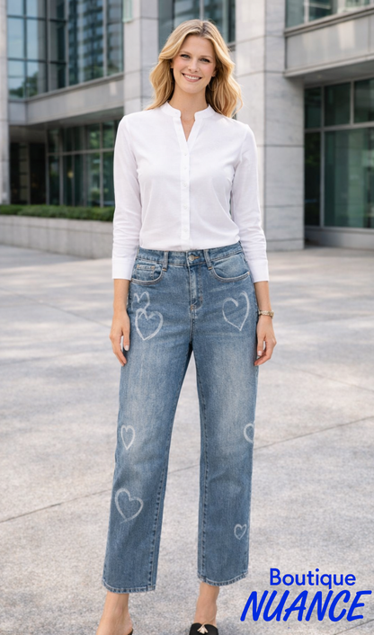 Jean Sophia Galbé droit délavé – Tribal #6083O-5420