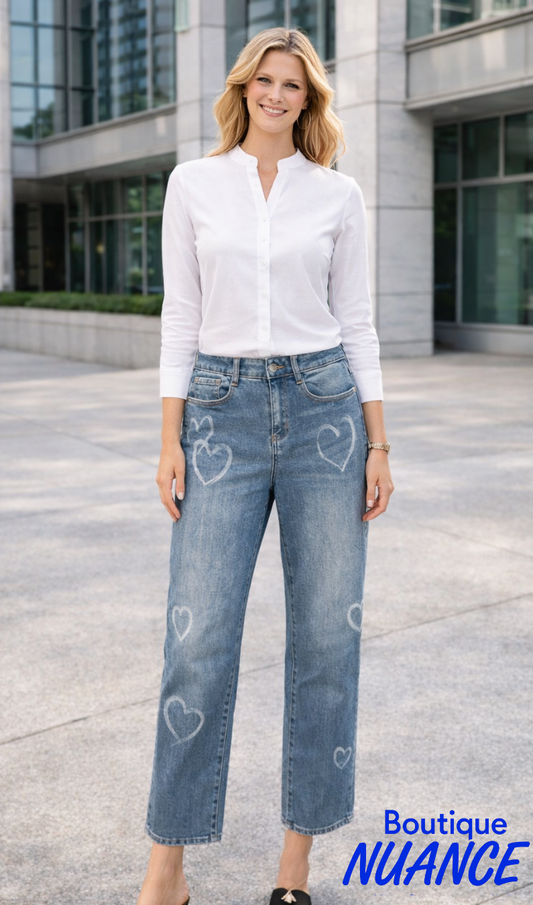 Jean Sophia Galbé droit délavé – Tribal #6083O-5420