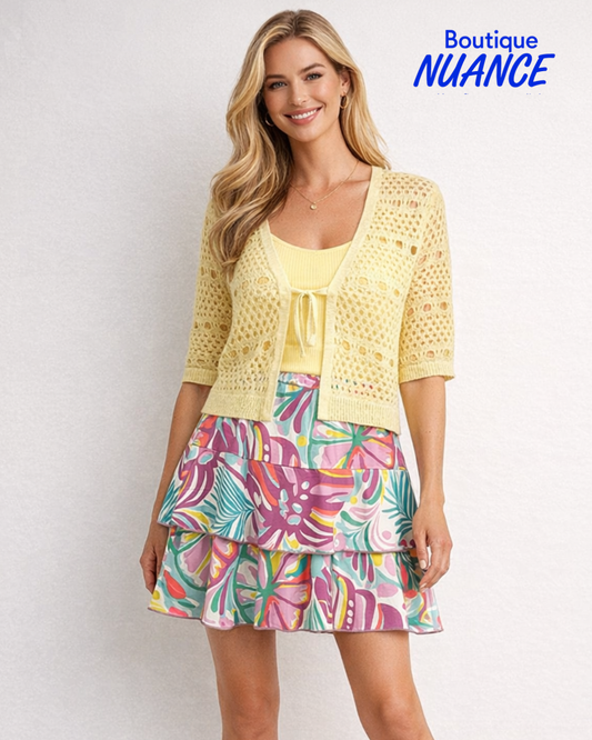 Jupe étagée légère à volants avec short intégré – Tango Mango #SK9369S