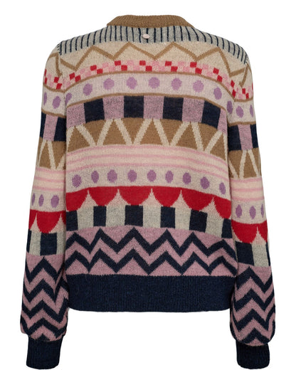 Long-sleeved, crew-neck sweater with geometric print, by NŨMPH #704738