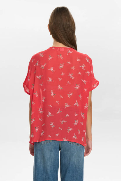 Blouse en viscose, à manches courtes, motifs fleuris délicats, par NÜMPH #705230