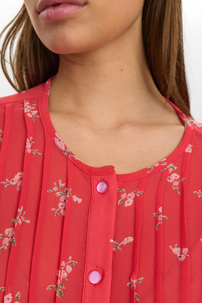 Blouse en viscose, à manches courtes, motifs fleuris délicats, par NÜMPH #705230