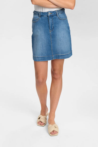 Denim skirt with braided belt, by NÜMPH #705273