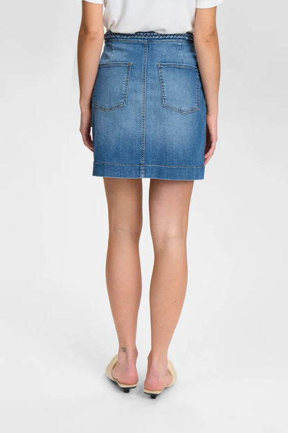Denim skirt with braided belt, by NÜMPH #705273