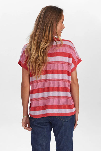 Striped Short Sleeve Pullover by NÜMPH #705325