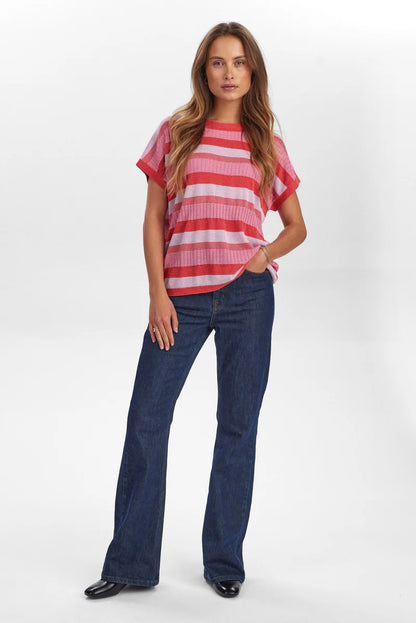 Striped Short Sleeve Pullover by NÜMPH #705325