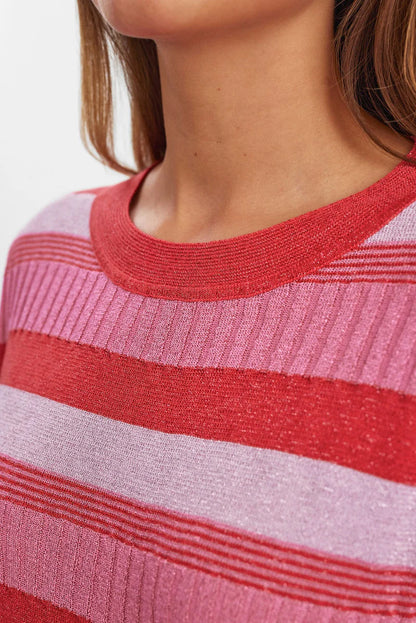Striped Short Sleeve Pullover by NÜMPH #705325