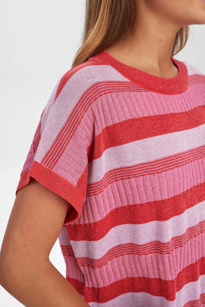Striped Short Sleeve Pullover by NÜMPH #705325