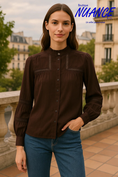 Élégance Black Coffee – Le Chemisier NÜMPH #705916