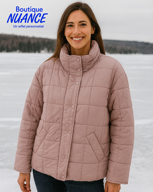 Manteau Matelassé Imperméable à Col Montant - TRIBAL #7176O-4472