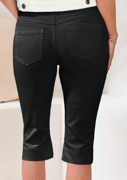 Capri Audrey in regular slim-fit denim with side slits – Tribal #7674O-5100