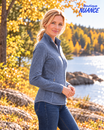 Veste zippée en Algonquin Fleece à effet chiné – DKR & Company #AFL-100