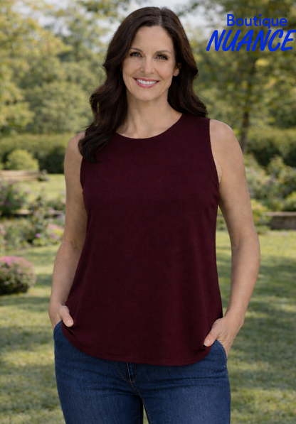 Camisole sans manches à encolure ronde avec ouverture au dos – ISCA #8821-5097