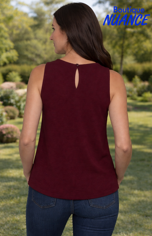Camisole sans manches à encolure ronde avec ouverture au dos – ISCA #8821-5097