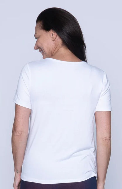 T-shirt uni à encolure V et manches courtes – ISCA #8824-5123